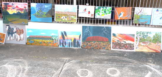 Paintings for sale at the Malak Markets